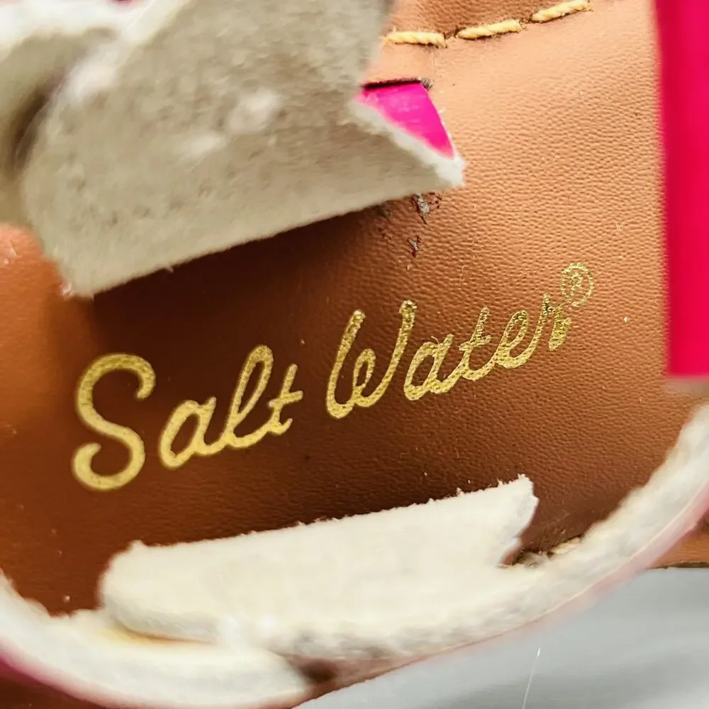 Salt Water Sandals Girls 9 Pink Leather Thong Ankle Buckle Summer Shoes Casual
